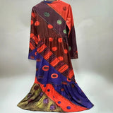 Fongt New Wish Spring Round-Collar Explosion Casual Fashion Long-Sleeved Print Long Dress Girl