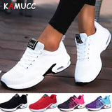 Women Sneakers Height Increasing Summer Breathable Waterproof Wedges Platform Shoes Woman Pu Leather Casual Shoes