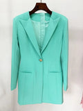 STREET 2023 Newest Designer Dress Women's Long Sleeve Notched Collar Single Buttons Long