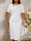 Fongt New Fashion Asymmetric Collar High-Waist Dress Party Dress Party Dress
