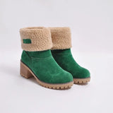 Boots Women Fur Warm Snow Boots Ladies Warm Wool Booties Ankle Boot Comfortable Shoes Casual Female Mid Calf