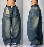 Straight Jeans For Men Retro Hip-Hop Goth Street Clothing Harajuku Men's Casual Pants 1028-1-Outfit