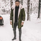 Fongt New Fur Integrated Men's Coat Black Five-Burst Thick Coat With Thick Coat Velvet