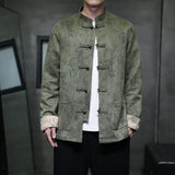 2024 Spring And Autumn Chinese Style Men's Deer Skin Velvet Trend Retro Chinese Casual All-Match Tang Hanfu Jacket Jacket-Outfit