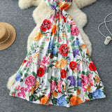 Fongt Court-Styled Sling Dress Women's Summer Waist Repair Senior Sense Temperament Big Swing Dress