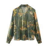Autumn And Winter New Printed Shirt 9878262 Printed Midi Pleated Skirt 9878261 Set-Outfit