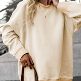 Fongt Women's Loose Collar Movement Fashion Long-Sleeved Sweating Spring Wearing A Set Of Women's Crocus