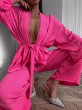 Fongt Women's Loose Comfortable Nine-Sleeve Trousers Pyjamas Two Sets Of Homewear Women