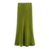 Fongt Women's Clothing INS Explosive Multi-Color Fashion Commuter Silk Stupor Feel Stubble Skirt