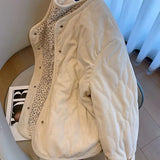 Fongt Sense Lints Spliced Broken Flower Lingge Cotton Coat Women's New Relaxed Leisure Cotton Coat In Winter