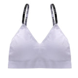 Women Seamless Gathering Bralette Push Up Bra Sexy Girls Letter Strap Bralette Wireless Brassiere Female Intimates