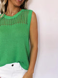Fongt Needle Woven Dry Breathable Tuk Hollow Loose Leisure Knitting Vest