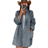 Fongt Sheintemu Autumn And Winter Western Wind Long Sleeve Collar Sweater Cardigan
