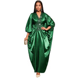 Fongt Spliced Sleeves Folded Baget Loose African Robes Evening Dress Dress Dress