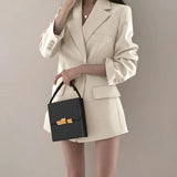 Fongt Small Suit Jacket 2024 Spring Plus Size Korean Version Slim Design British Wind Lady Small Suit Suit Jacket-Outfit