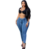 Fongt Women's New Women's Jeans Street Fashion Washing Denim Casual Elastic Trousers