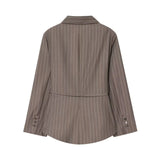 Fongt Women's Clothing Explosion Fashion Stripe With Cushioned Shoulder Belt Suit + Double Trousers Suit