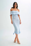 Fongt Women's Fashion Word-To-Shoulder Sexless Sleeveless Plain Knitted Dress
