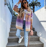 Fongt Explosion Ebaywish Autumn And Winter New Fashion Printing Lady's Coat