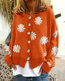 Fongt 2023 Autumn / Winter Sweater Women's Small Autumn Chrysanthemum Embroidery Needle Knitting Cardigan Women's