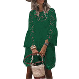 Fongt Summer New Women's Dress National Style Lace Temperament Small Scented