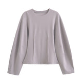 Fongt New Double-Sided Round Collar Blouse 3641859 Elastic Casual Trousers 3641860