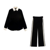 Fongt Homemade New Women's Velvet T-Shirt 0009128 Stitched Velvet Trousers
