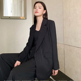 Fongt Blazer Women's Senior Feeling Spring And Autumn Thin Korean Version Of Loose Design Small Long-Sleeved Casual Suit