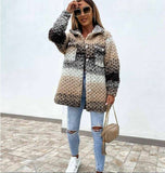 Fongt Explosion Ebaywish Autumn And Winter New Fashion Printing Lady's Coat