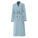 Fongt New Heavy Industry Beads Cowboy Long Wind Coat Coat Coat Female 1760