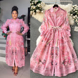 Fongt Court Style Dress Spring Dress Design Retro Print Long High-End Temperament Dress Dress