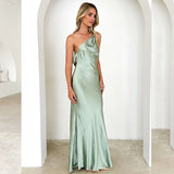 Fongt New Trendy Slanted Sling Fashion Showback Party Dress Dress Woman