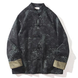 2024 Spring And Autumn Chinese Style Men's Deer Skin Velvet Trend Retro Chinese Casual All-Match Tang Hanfu Jacket Jacket-Outfit