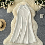 Fongt Sensed With The Frontal Half-Dress Woman 2025 New Light Luxury High-Rise Thin A-Word Bag With A Long Skirt With A Long Tail