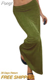 Women‣s Casual High Waist Tight Skirt Summer Personality Solid Color Stretch Long Skirts Woman Fashion