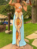 Fongt Women's Dress Sexy Wrapped Chest Bare Back Sleeveless Long Dress Summer 8122