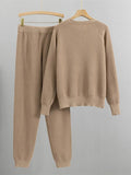 Sweater Pullover 2 Piece Sets Women Casual Knitwear Jumper Outfits Korean Knit Jogger Pants Suits Sweatpants