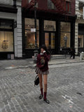 Fongt New Women's Bear Embroidered Retro Body Sweater College Style Knitted Shirt Top