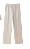 Fongt Women's INS Burst Wrinkles Blazer Blazer Casual Trousers Set