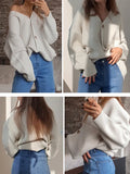 New 2022 Winter Spring Women's Sweaters V-Neck Buttons Cardigans Oversized Fashionable Korean Lady Knitwears