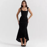 Fongt Summer Hot New Sexy Fashion Word Thoracic Fish Bone Pack Hip Fish Tail Dress Girl