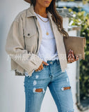 The Ins Winter Street Hipster Versatile Denim Lapel Loose Washer Make Old Female Jacket-Outfit