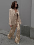 Pants 2024 New Insy2k Fashion Pearl Light Sequin Straight Floor Pants-Outfit