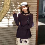 Fongt Price Does Not Return] Xiu Xixi 13 Lines 2025 Autumn Round-Neck Wool Knitted Sweater Women 25152