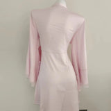 Fongt New Ice Silk Lotus Leaf Side Broad Sleeves Bathrobe New Lady Sexy Lace With Coat Morning Robe