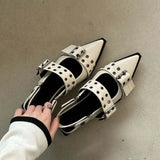Fongt Small Fragrant Feng Tip Mary Jane Shoes Women 2025 Spring With Skirts Small Leather Shoes Retro Coarse Heel Single Shoes Women