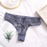 Fongt Lace Trousers Female Letter Waist Breathable Mesh Pattern Movement No Trace Yin T