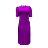 Fongt Ebay 2025 Summer New Short-Sleeved Folded Color Large-Size Dress