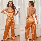 Fongt Silk Pajamas Thin Home Belt Suit, Sexy And Light Two Sets Of Home Clothes-Outfit