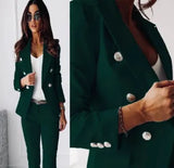 Fongt New Women's Pure Color Bred Suit Independent Fashion Leisure Pocket